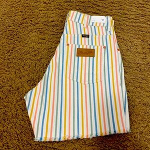 Pastel pinstripe Wrangler shorts